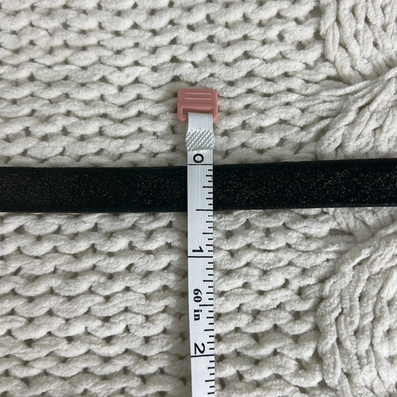 J. Crew Speckled Metallic Leather Nubuck Belt Black Size S - Picture 6 of 7